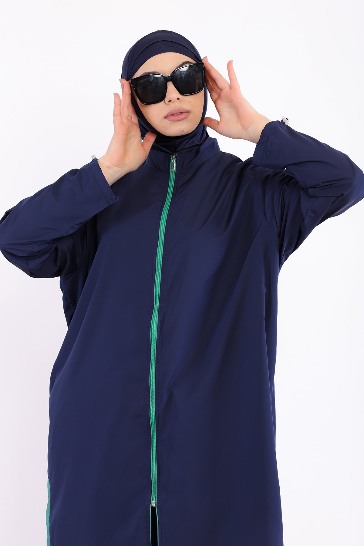Full Cover Swimsuit Burkini With Zip