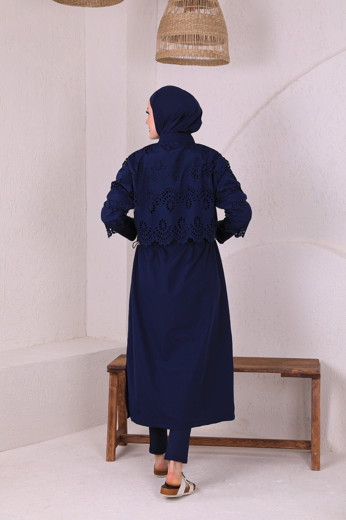 Full Cover Swimsuit Burkini With Zip